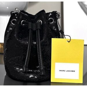 Marc Jacobs The Micro Sequin Bucket Bag, BLACK